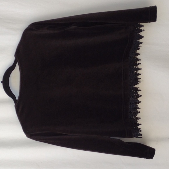 Coldwater Creek Black Velour Sleeveless Maxi Lace Embellished Dress & Jacket PM - Picture 6 of 12